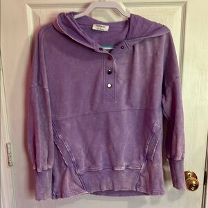 Zenana Purple Hooded Sweatshirt with pockets oversized fit could fit a large